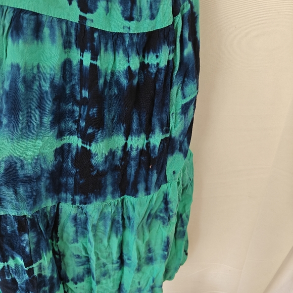 Natural Life Rebecca Midi Dress Turquoise Navy Tie Dye Size XL Women's - Picture 10 of 12
